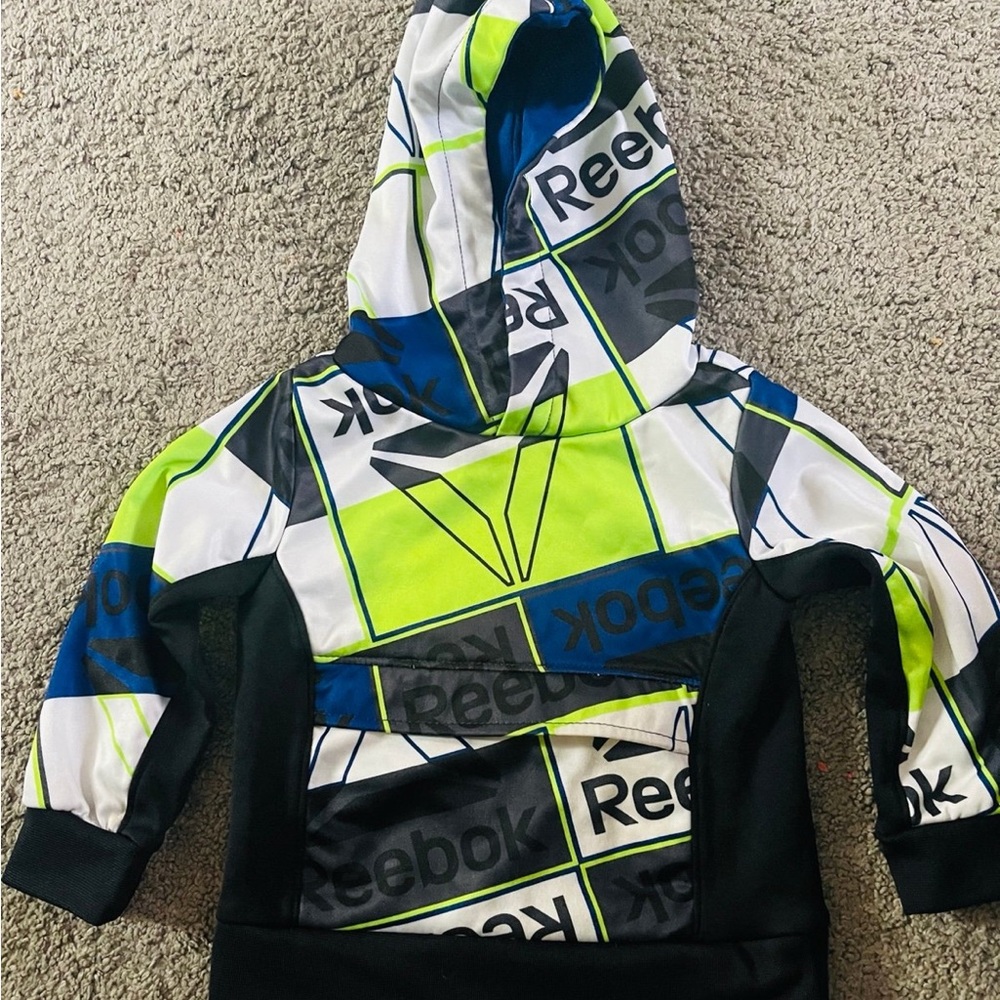 Reebok Kids Blue and Green Graphic Hoodie